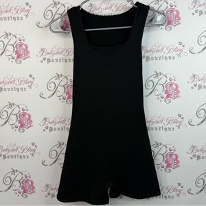 wild fable romper one piece onesie stretchy stretch Black Ribbed Tank shorts